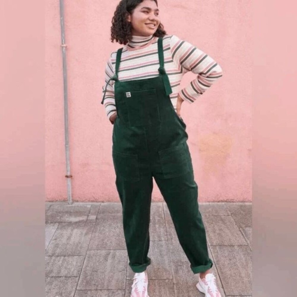 Lucy & Yak posy green corduroy overalls, US 10